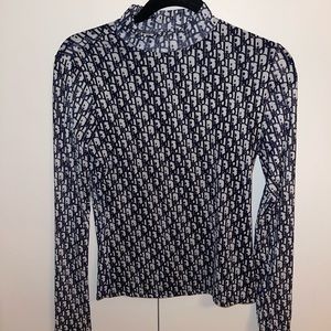 Dior Logo Long Sleeve Semi-Sheer Long Sleeve 💙 NWOT!